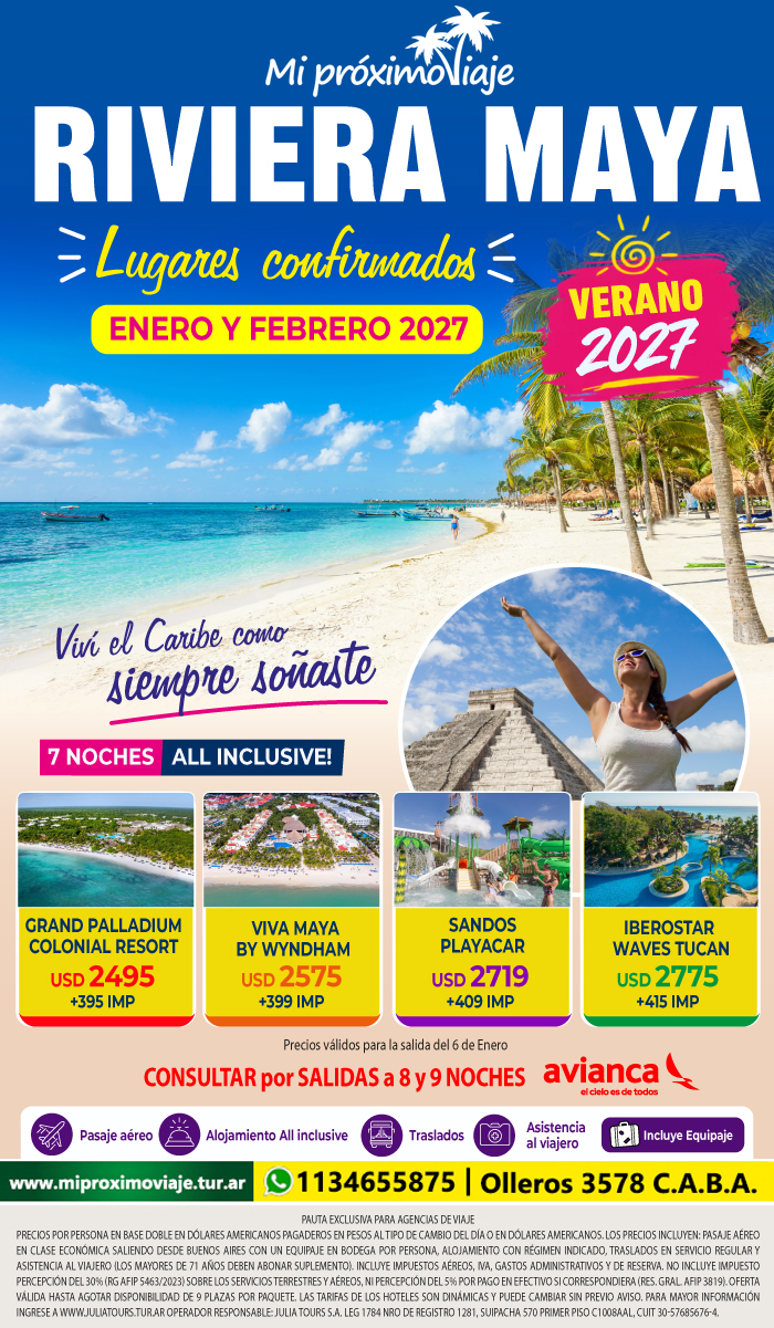 RIVIERA MAYA - VERANO 2027 - LUGARES CONFIRMADOS con AVIANCA !